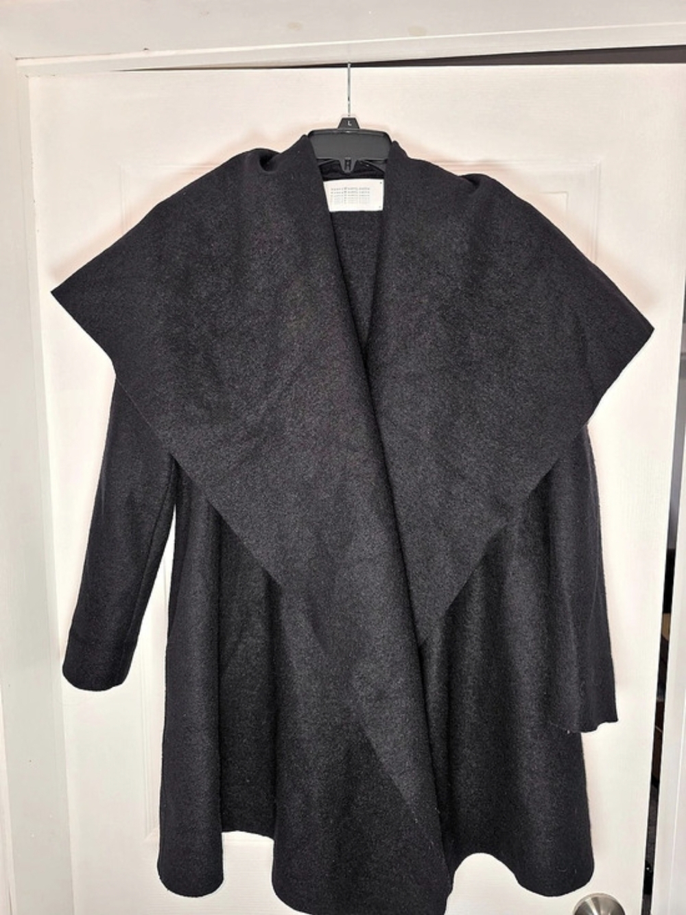 Harris Wharf London Shawl Collar Pressed Wool Coat Black 40 IT Read Description